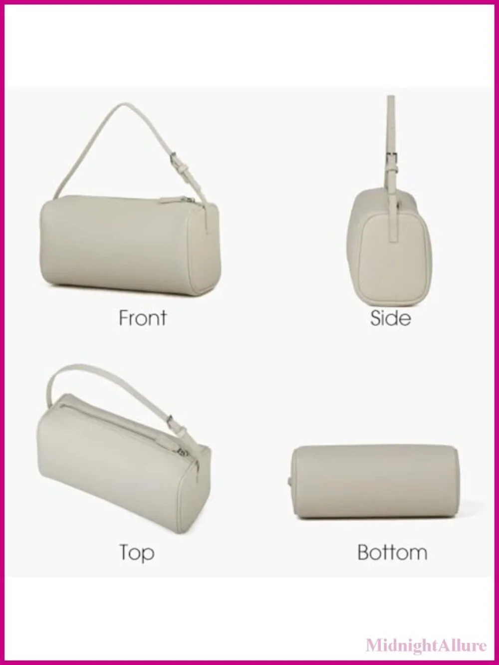 Full-Grained Leather Crossbody Hobo Bag Small Shoulder Purse